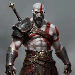 portrait of kratos in anime style, highly detailed, centered, digital painting