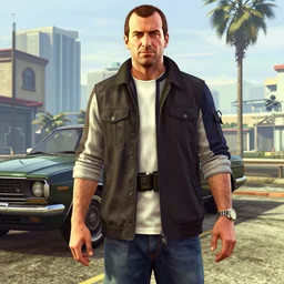 Jean Dujardin in GTA 5, covert art