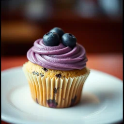 kodak portra 4 0 0, wetplate, muted colours, 5 0 0 mm lens, 1 9 6 0 s award winning colour portrait of a blueberry cupcake deep insight inside a 1 9 6 0 s confiserie in new york by saul leiter, insanely detailed, insanely intricate, depth of field, motion blur, vivid colours
