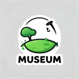 a simplistic artwork illustration, logo design, graphic design, cute museum / golf related book covers, cartoon, horizontal orientation, very coherent, simplistic, high detail, photoshop render, 8 k