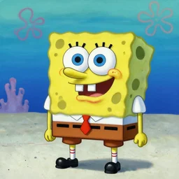 photo realistic spongebob oil painting