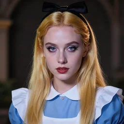 hyper realistic of girl, lighting alice in wonderland, dj sura face, artgerm, ilya