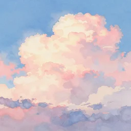 watercolor sky by makoto shinkai, pastel color tones