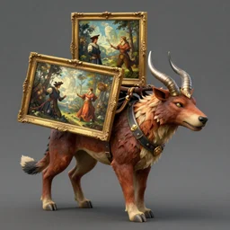 dnd loxodon carrying paintings, fantasy, dnd, detailed, digital art, 8 k