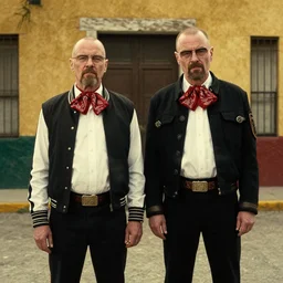 mexican walter white and mexican jesse pinkman, cinematic lens, full shot, film still