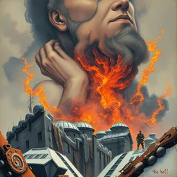 the hell. highly detailed, digital painting, watercolor, soviet realism, engraving, artstation, concept art, smooth, sharp focus, vivid grunge, manga, illustration, unreal engine 5, 8 k, art by bilibin and kuvshinov and malevich and mucha