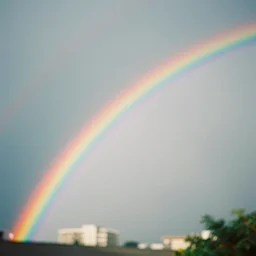 of blurred rainbow on J B5 Chirashi photograph, 35mm, film grain w-720 , n-4
