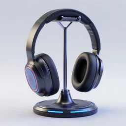 headphone stand, futuristic, techno, cyberpunk, product design, 3 d render, concept, fun, swag, industrial design