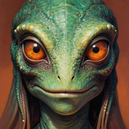 close up sci - fi hippie poster art simon stalenhag reptile eyes, jaeger kaiju skin, elegant, highly detailed, centered, digital painting, concept art, smooth, sharp focus, illustration, artgerm, tomasz alen kopera, peter mohrbacher, donato giancola, joseph christian leyendecker, wlop, frank frazetta