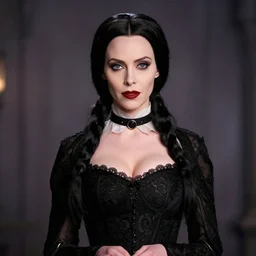 photo of scarlett johansen as morticia addams from addams family