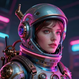 a head and shoulders portrait of a space cowboy, neon, retro, steampunk, smooth, sharp focus, intricate, artstation, detailed concept art by Marc Simonetti, blade runner
