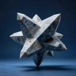 hyperrealistic highly detailed Kepler's Platonic solid model impossible object in motion escher dali dramatic blue lighting wide angle hd 8k sharp shallow depth of field