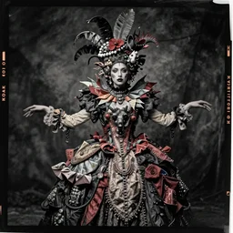 kodak portra 4 0 0, wetplate, photo of a surreal artsy dream scene, girl, beautiful realistic face, weird fashion, grotesque, extravagant dress, carneval, animal, weird pose, wtf, photographed by paolo roversi style