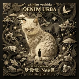 intricate album cover art for dreaming neko by akihiko yoshida