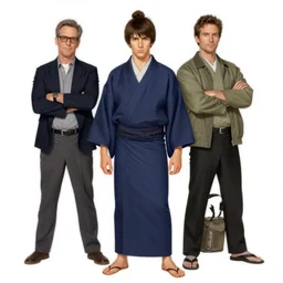 the doomslayer wearing a kimono, art by norman rockwell and donato giancola and greg rutkowski,