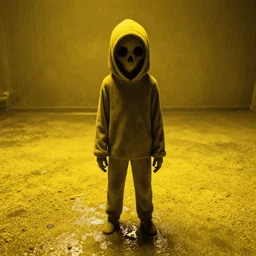 photo of a scary entity in the backrooms, mono - yellow old moist carpet