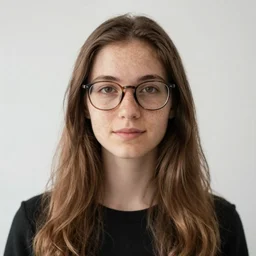 Portrait of a woman wearing glasses, long hair, freckles, by ilya kuvshinov