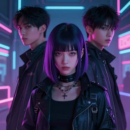 a beautiful portrait of a cyberpunk rogue by greg rutkowski and kim hyun joo, neon ambience, trending on artstation