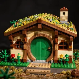 lego hobbit hole, macro photography