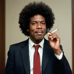 Richard Nixon with an afro and a joint, 1971