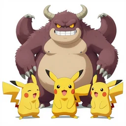 ewoks viciously murdering pokemon in the style of Francisco de Goya and Akihito Tsukushi