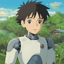 a beautiful robot portrait by shinkai