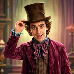 character portrait of willy wonka played by bruce campbell, digital art, trending on artstation, 4 k