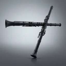 distant shot render matte black tech electronic musical instrument, rounded edges, centered on studio gray background, eletronic clarinet, all black design by james dyson, greg rutkowsk, jonathan ive, braun design, technologic design, octane engine render, detailed product concept unreal engine 6 render