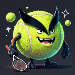 a tennis ball monster ,tennis ball, colorful, wolverine, chalk ,digital art, fantasy, magic, trending on artstation, ultra detailed, professional illustration by Basil Gogos