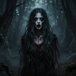 viscerally terrifying eldritch horror photograph of a young woman