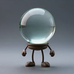 character with a glass ball head