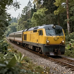A train going through a forest, Octane Render