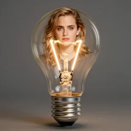 emma watson inside a light bulb