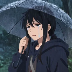 Phoenix cries in the rain anime art