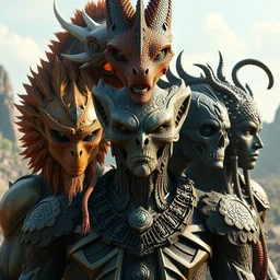 by dave melvin and jedd chevrier, visually stunning, cinematic, ultra realistic, hyper realism, 1 2 k, epic, octane render, unreal engine, vfx, maya, futuristic utopia : seven different species a person can be