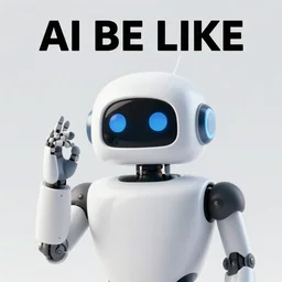 a funny meme that says \'AI BE LIKE\' and has a picture of a robot.