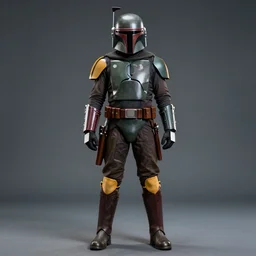 full body portrait of boba fett from the empire strikes back 1 9 8 0, screen accurate, symmetrical, ultra realistic, mandalorian style nikon d 8 5 0. sigma 8 5 mm f 1. 4 dg hsm a. aperture f / 3. 5. shutter speed 1 / 6 0. iso 1 6 0 0