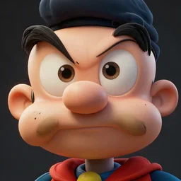 a render of a popeye, extreme fine detail background, octane, highly detailed, detailed eyes, high quality, ray traceing, unreal engine, trending on artstation