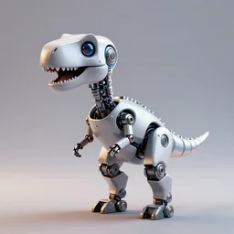 a cute little robotic t - rex with robotic arms on its back, octane render, 3 d, unreal engine