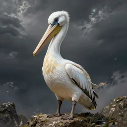 humanoid pelican, fantasy art