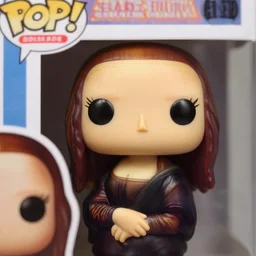 closeup photo of a funko pop of the mona lisa