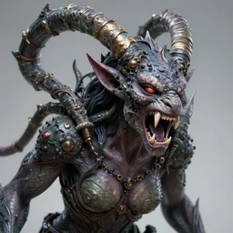 malevolent gorgon baring her fangs, trending on artstation, D&D, soft lighting, HD, sharp focus, intricate, masterpiece, concept art, character design