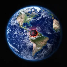 Cern generated black hole swallowing earth