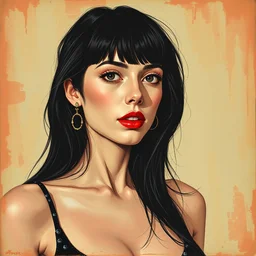 gal gadot as a guido crepax painting
