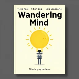 a vintage psycholoy book cover for a wandering mind, victo ngai, kilian eng, lois van baarle, flat, artstation, behance, pixel, minimalist