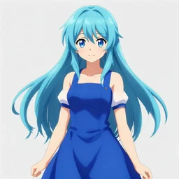 aqua from konosuba, wearing blue dress, digital art, by aramaki shinji artgerm cushart krenz, colorful, insanely detailed and intricate, hypermaximalist, elegant, ornate, hyper realistic, super detailed