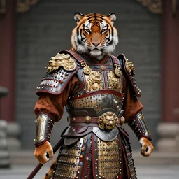 photo of a warrior with tiger armour