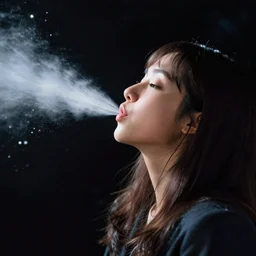 that she blows in space