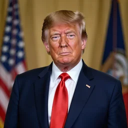 Young Donald Trump; beautiful studio portrait; bokeh, 90mm, f/1.4