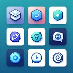 appealing logo game studio sampler, ia dataset, trending on artstation.